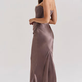 Madison – Rochie Satinată de Damă cu Siluetă Clepsidră Elegantă