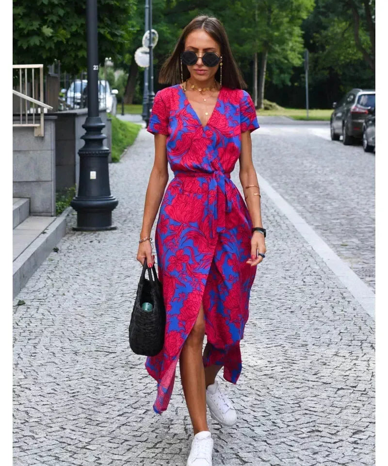 Agnieska – Rochie de Damă Elegantă Midi cu Decolteu în V