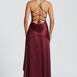 Seraphine – Rochie Maxi Damă Elegantă cu Tiv High-Low și Fanta