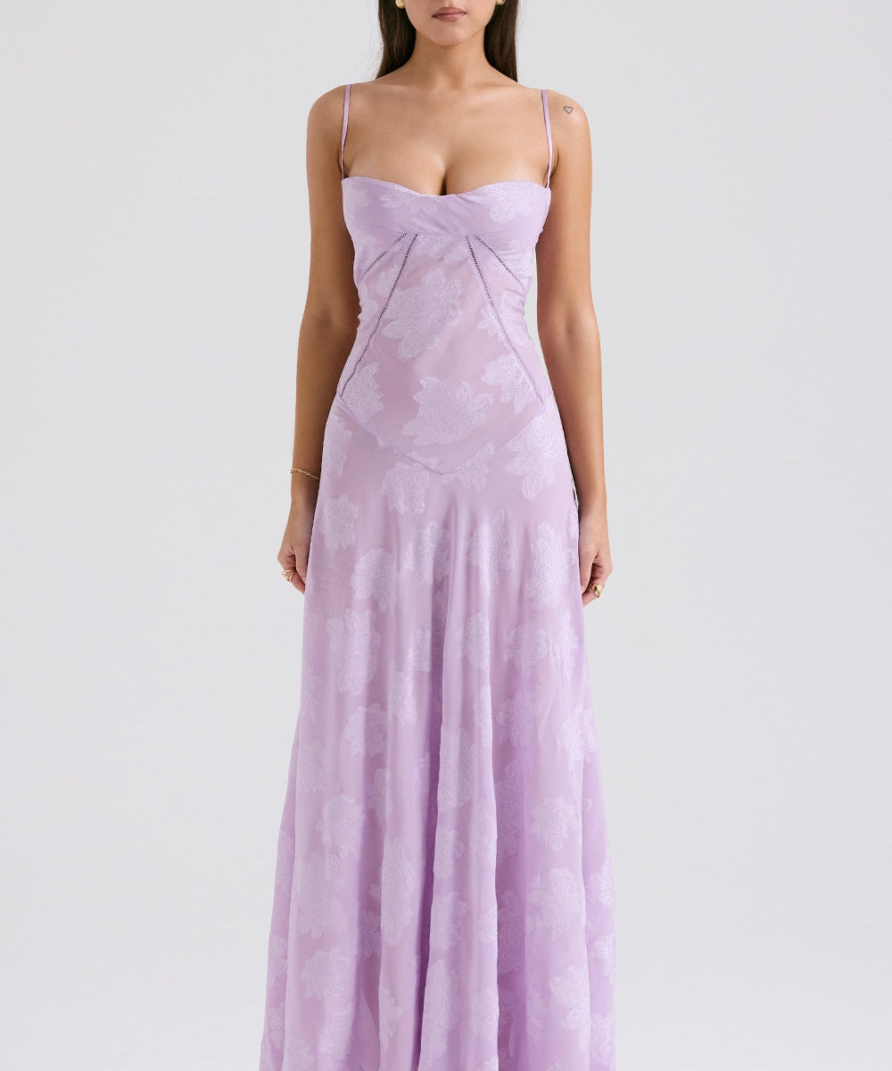 Seren – Rochie de Damă Maxi din Dantelă Florală Vintage