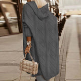 Jelone – Cardigan de Damă Lung cu Glugă din Tricot Moale