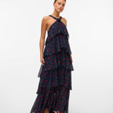 Vera – Rochie Maxi de Damă cu Volane Stratificate Elegantă