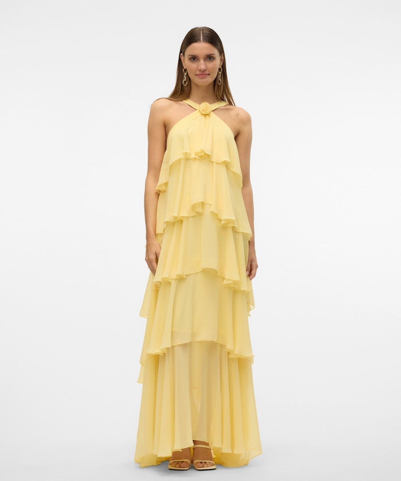 Vera – Rochie Maxi de Damă cu Volane Stratificate Elegantă