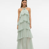 Vera – Rochie Maxi de Damă cu Volane Stratificate Elegantă