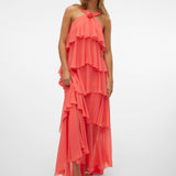 Vera – Rochie Maxi de Damă cu Volane Stratificate Elegantă