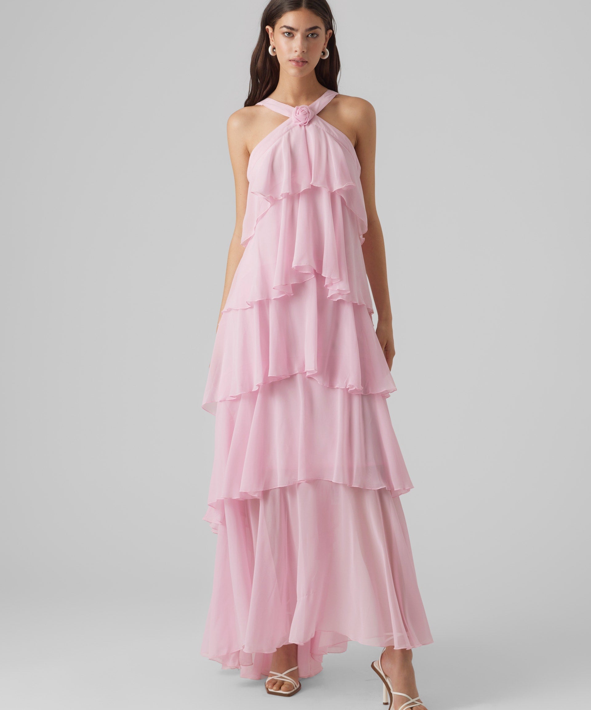 Vera – Rochie Maxi de Damă cu Volane Stratificate Elegantă