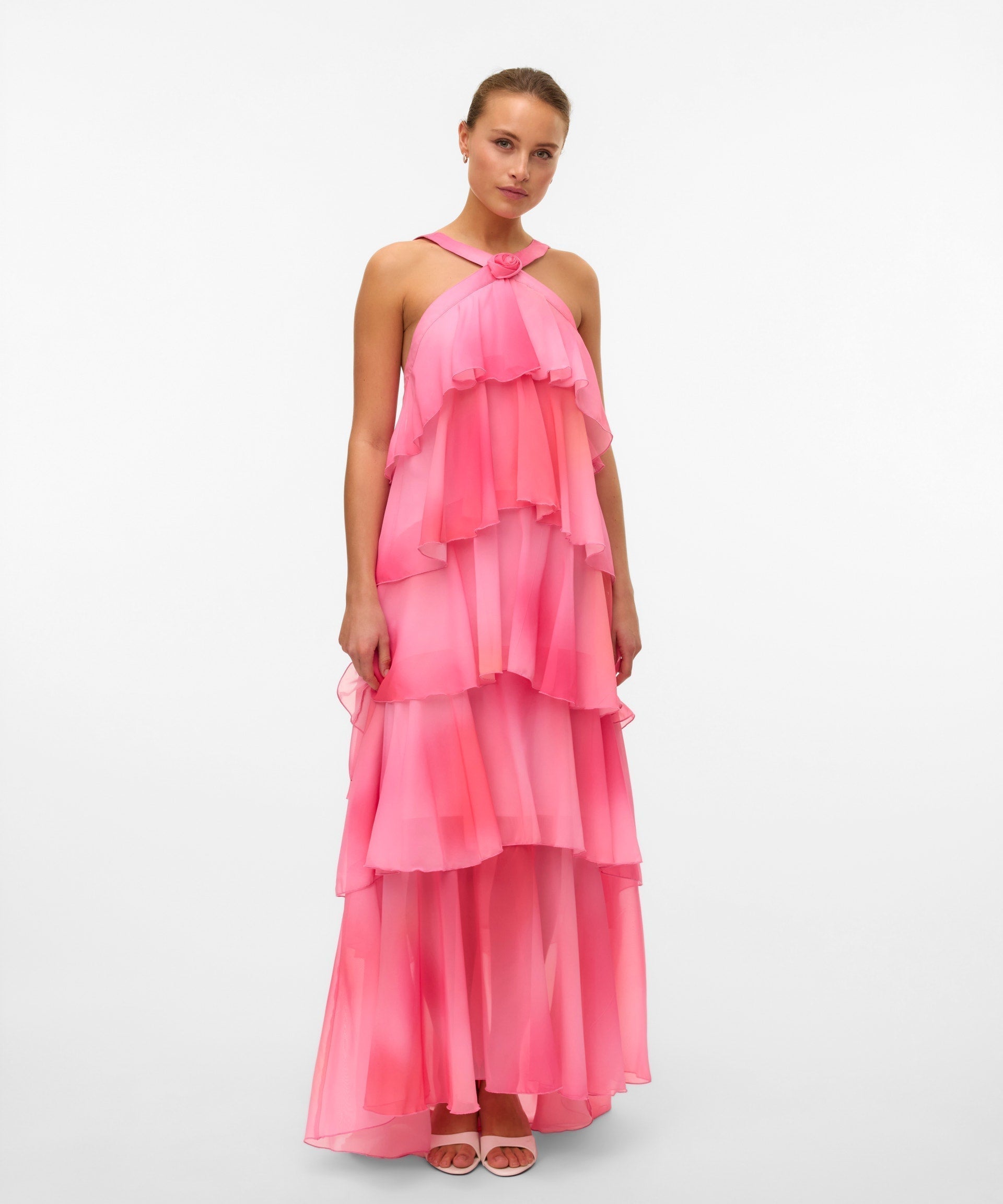 Vera – Rochie Maxi de Damă cu Volane Stratificate Elegantă