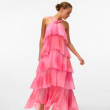 Vera – Rochie Maxi de Damă cu Volane Stratificate Elegantă