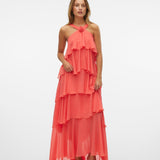 Vera – Rochie Maxi de Damă cu Volane Stratificate Elegantă