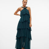 Vera – Rochie Maxi de Damă cu Volane Stratificate Elegantă