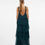 Vera – Rochie Maxi de Damă cu Volane Stratificate Elegantă