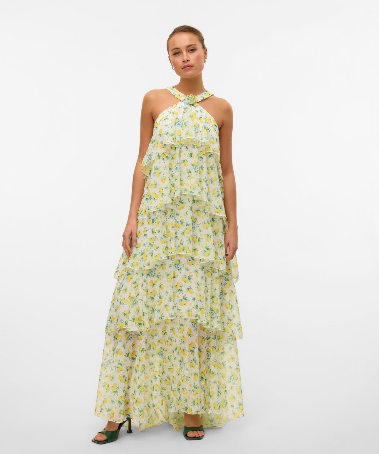 Vera – Rochie Maxi de Damă cu Volane Stratificate Elegantă